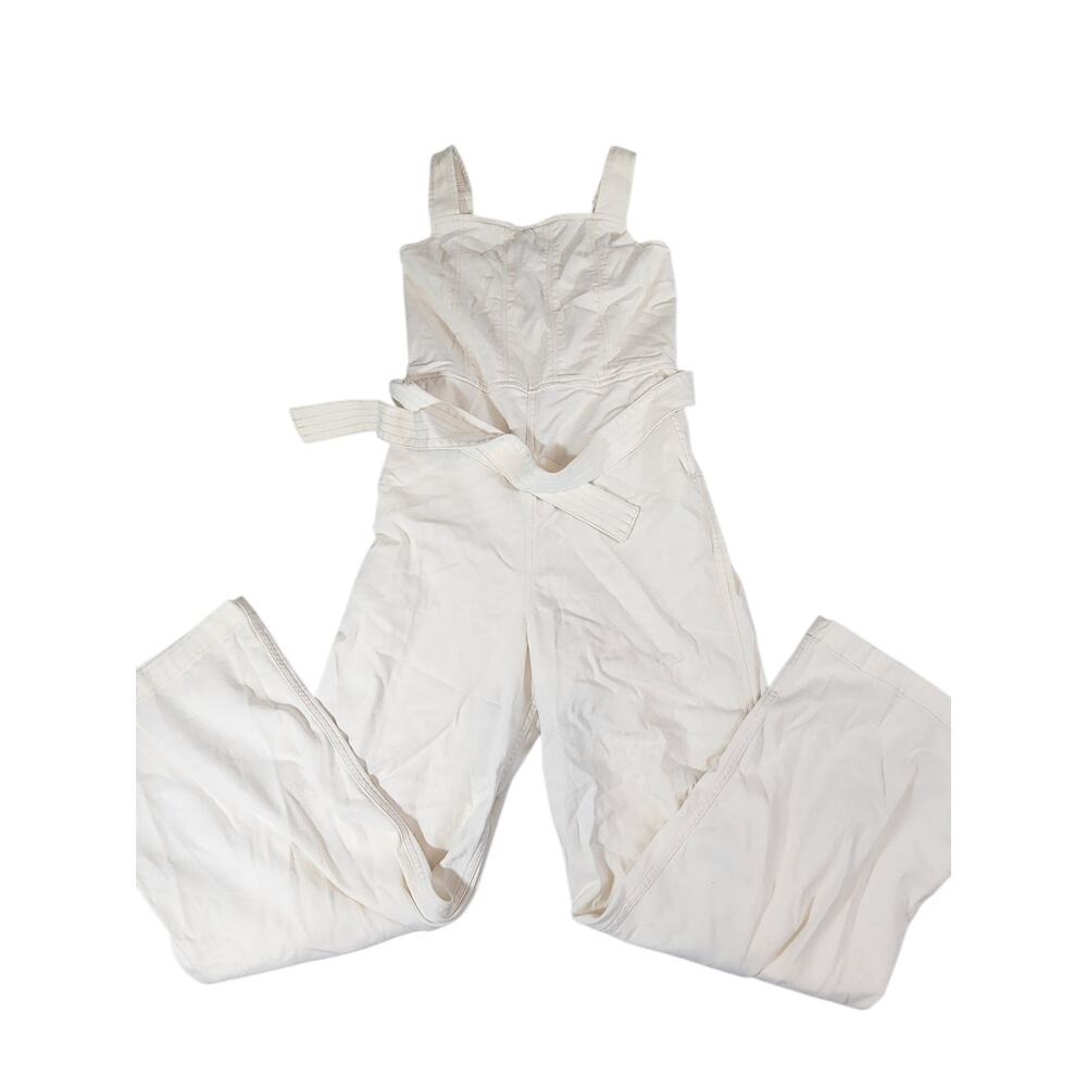 Abercrombie Kids White‎ Wide Leg Jumpsuit Size 13/14 Belted Sleeveless